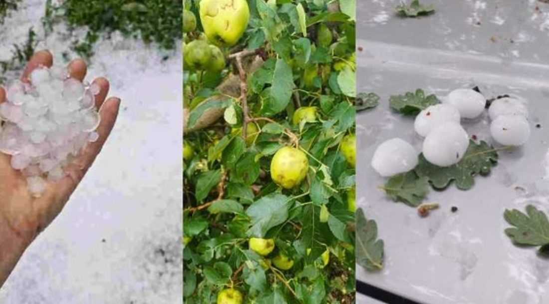 έντονο χαλάζι στα ορεινά της Εδεσσας