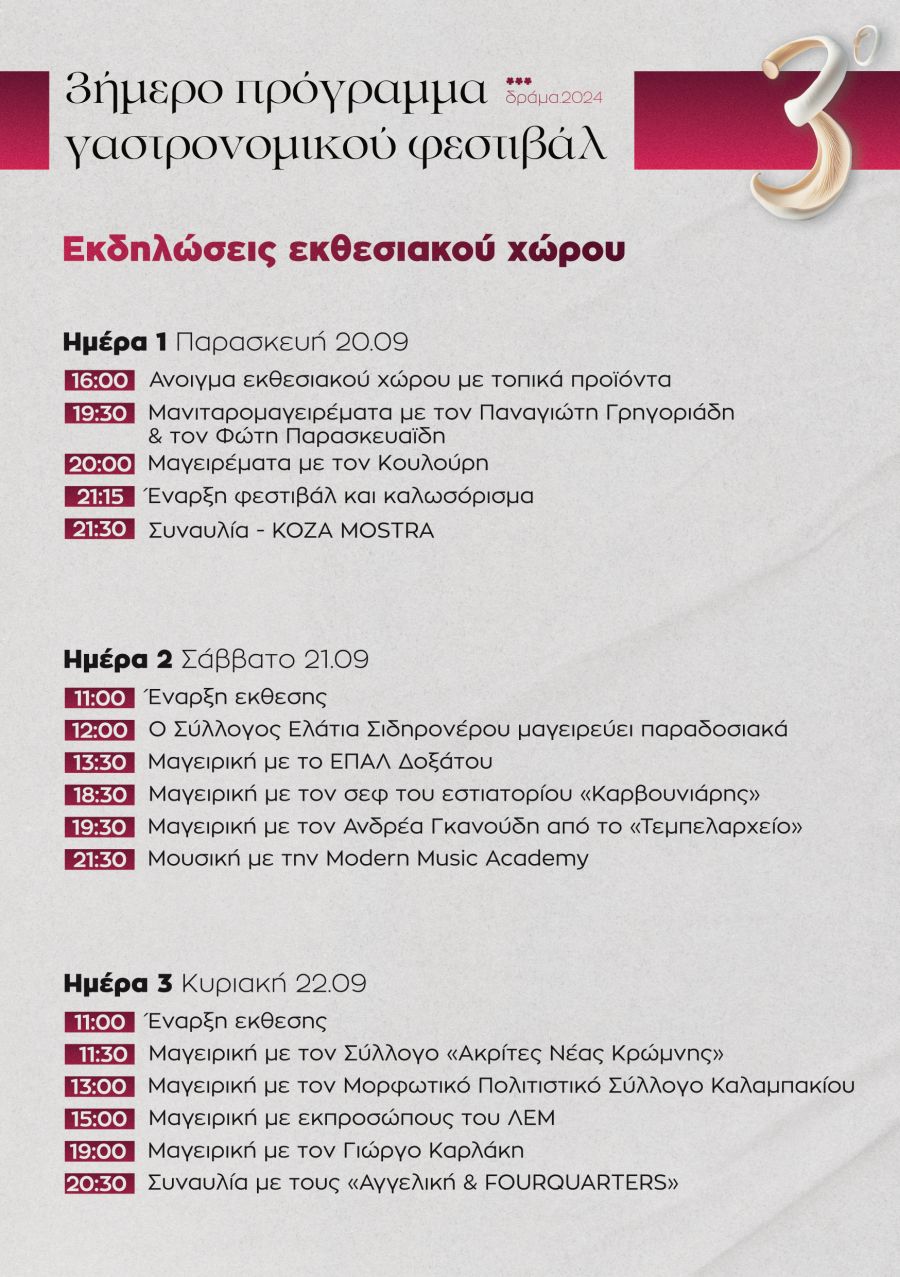 3ο Φεστιβάλ Γαστρονομίας Δράμας "Γη του Διονύσου"