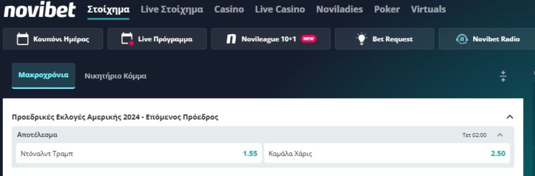 στοιχήματα εκλογές ΗΠΑ 