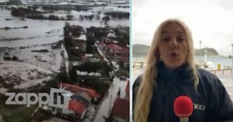 ρεπόρτερ για κακοκαιρία στη Λήμνο