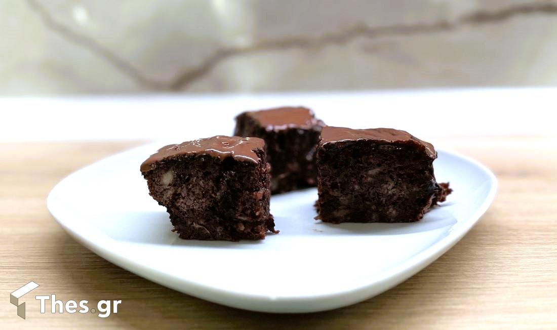 συνταγή brownie με μπανάνες και αυγά σοκολατένιο εύκολη συνταγή υγιεινή γλυκό