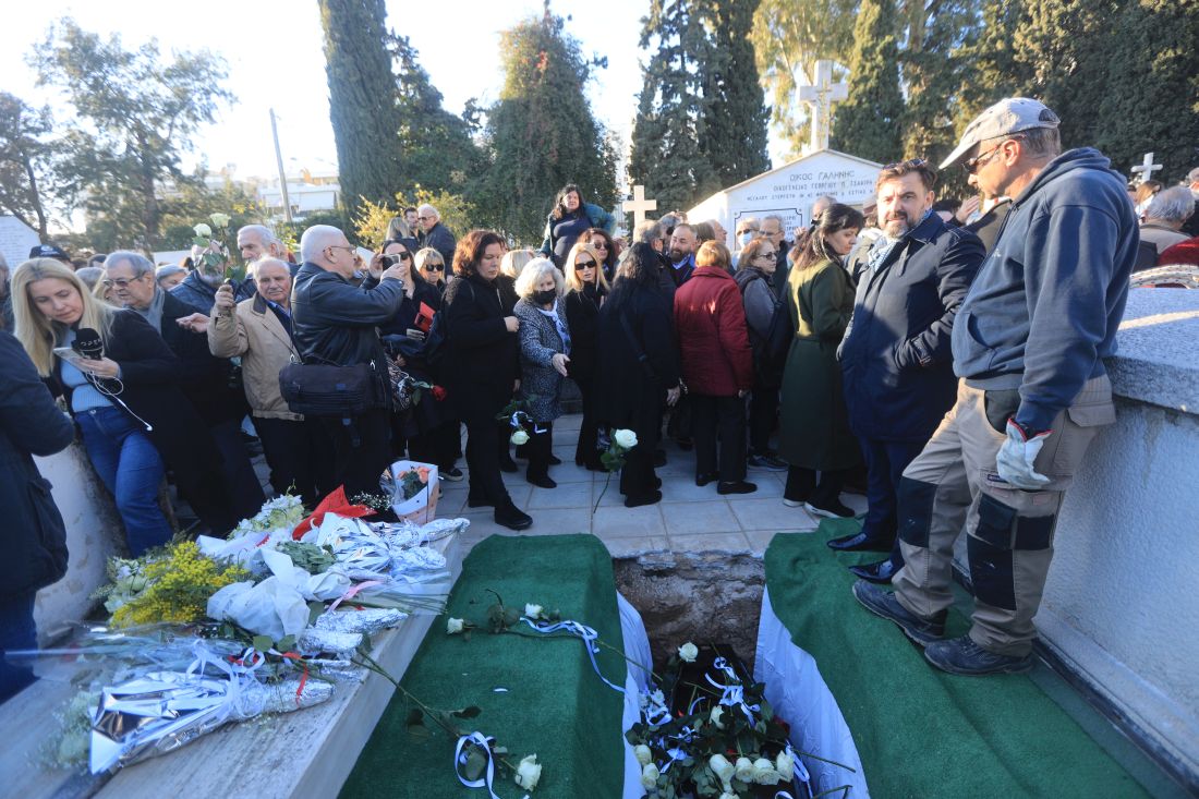 Κηδεία της τραγουδίστριας Καίτης Γκρέυ στη Νέα Σμύρνη, Τετάρτη 22 Ιανουαρίου 2025.