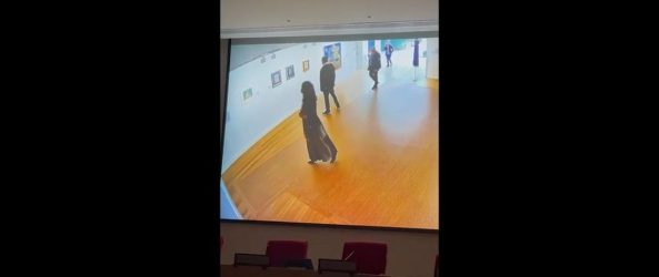 Βίντεο από την στιγμή που ο βουλευτής της “Νίκης” βανδαλίζει τα έργα στην Εθνική Πινακοθήκη