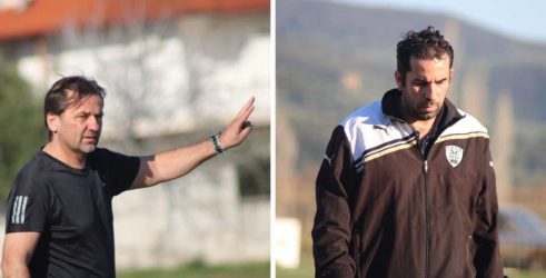 Οι προπονητές Σπύρος Γόγολος και Γιάννης Δρίβας
