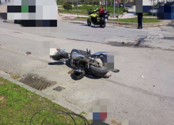 Θεσσαλονίκη: Σοβαρός τραυματισμός δικυκλιστή σε τροχαίο (ΦΩΤΟ)