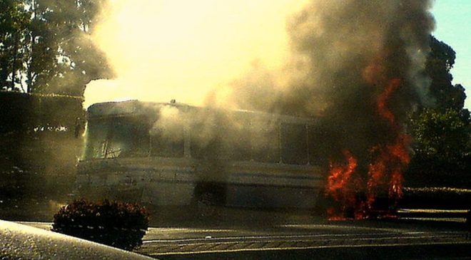 Φωτιά σε λεωφορείο με μαθητές στη Ναύπακτο