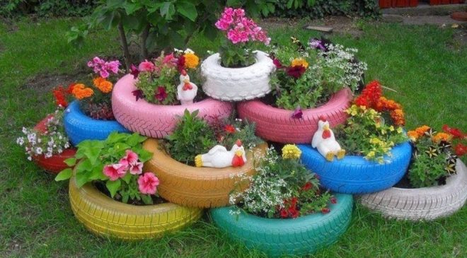 12 υπέροχες ιδέες με λάστιχα για τον κήπο σας