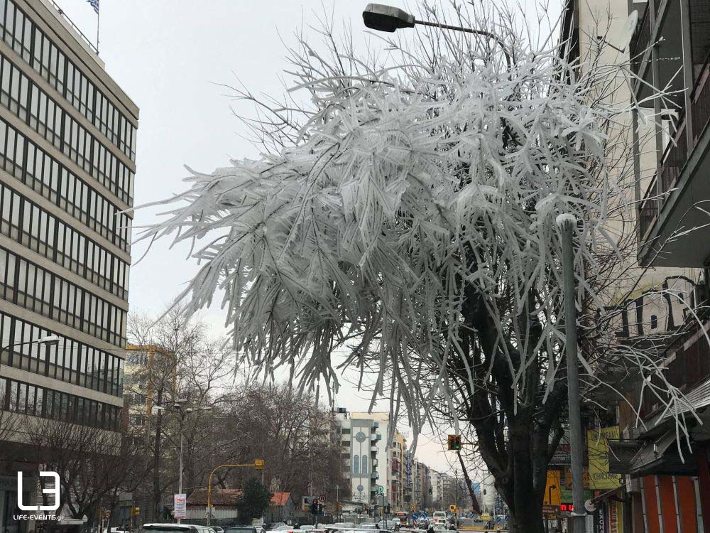 Θεσσαλονίκη πάγος καιρός κακοκαιρία 